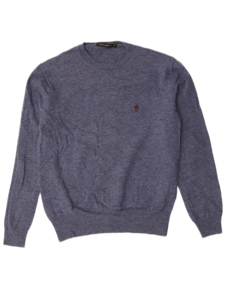 French Connection Pull Col Ras du Cou Homme Bleu Moyen Laine d'Agneau