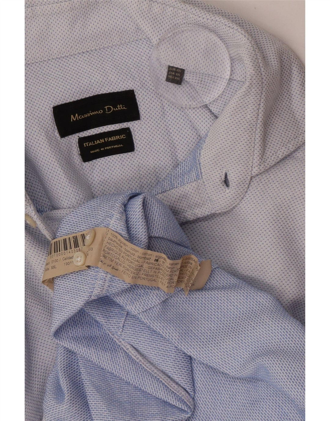 Massimo Dutti Chemise Homme 2XL Bleu Tacheté Coton