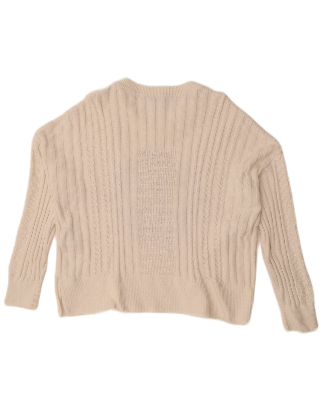 Tommy Hilfiger Pull graphique à col rond pour femme UK 14 Blanc moyen