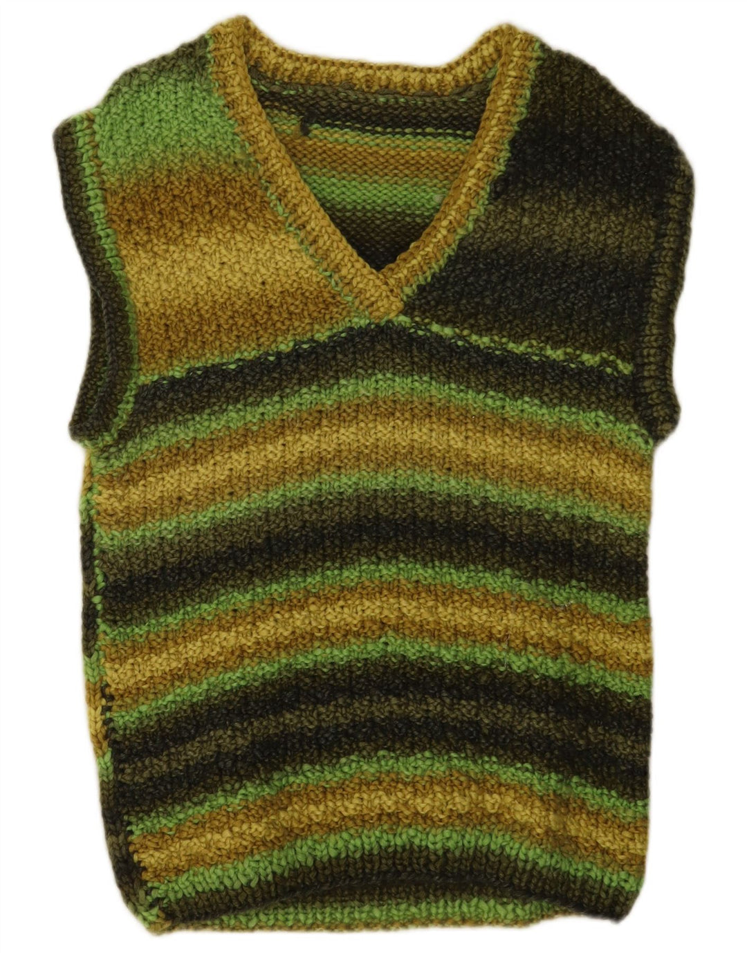 vintage Mens Vest Débardeur Moyen Multicolore Rayé
