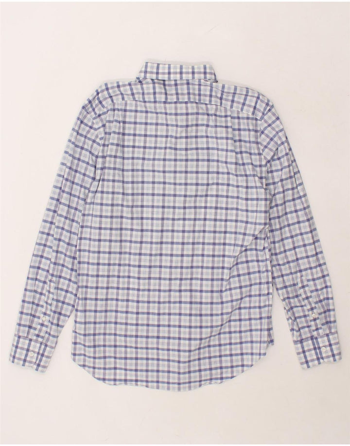 J. CREW Mens Flex Slim Shirt Large Blue Check Cotton Vintage J. Crew and Second-Hand J. Crew from Messina Hembry 