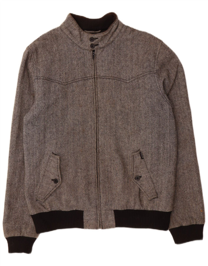 Carhartt Veste Bomber Homme UK 38 Gris Moyen Herringbone Polyester