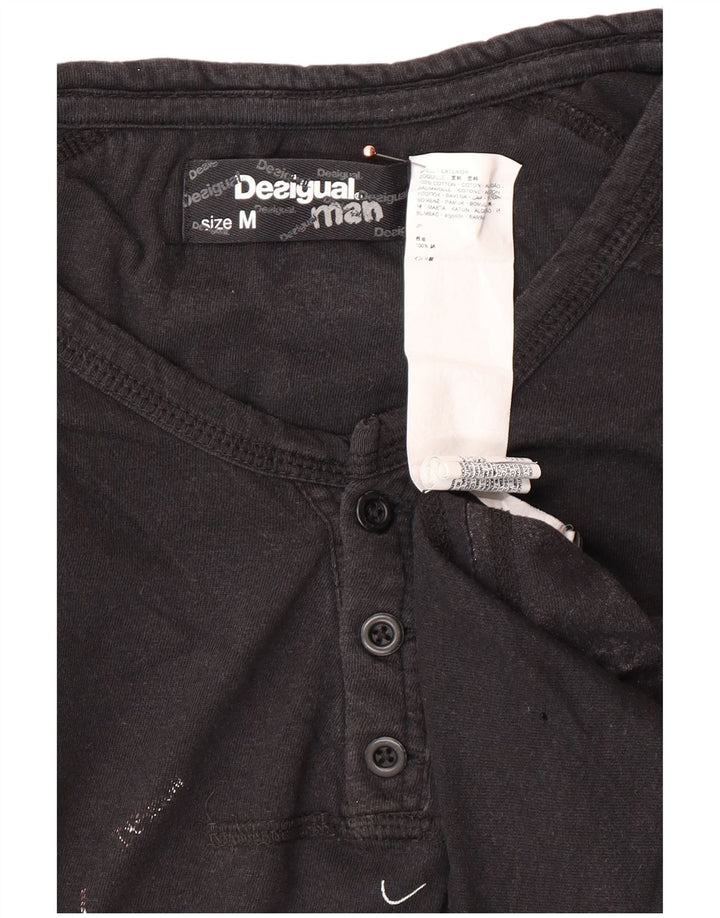 DESIGUAL T-Shirt Graphique Homme Noir Moyen Coton