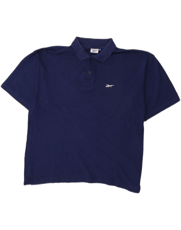 REEBOK Polo Homme XL Bleu Marine Coton