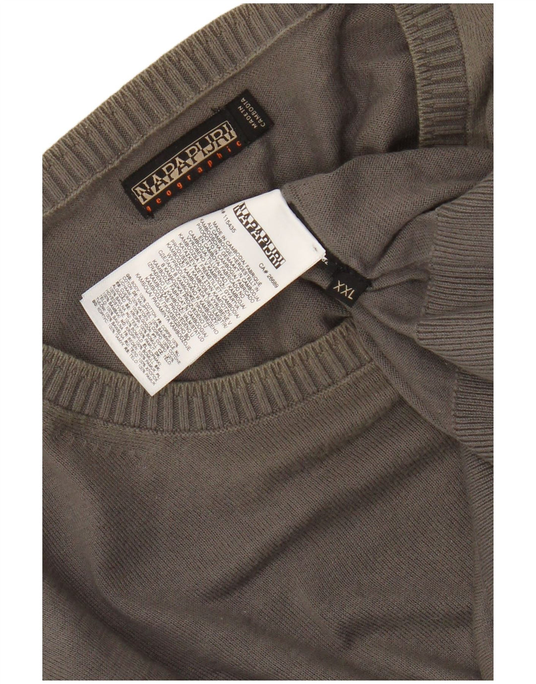 NAPAPIJRI Pull à col rond pour homme 2XL Gris Coton