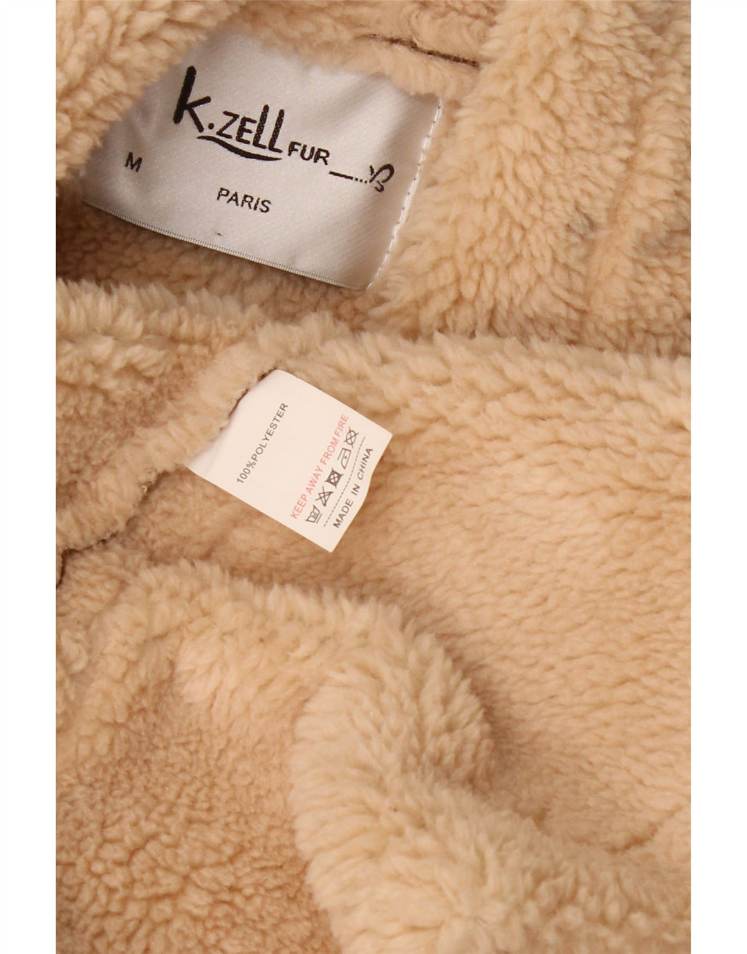 K. ZELL Manteau Sherpa coupe ample pour femme UK 14 Marron moyen géométrique