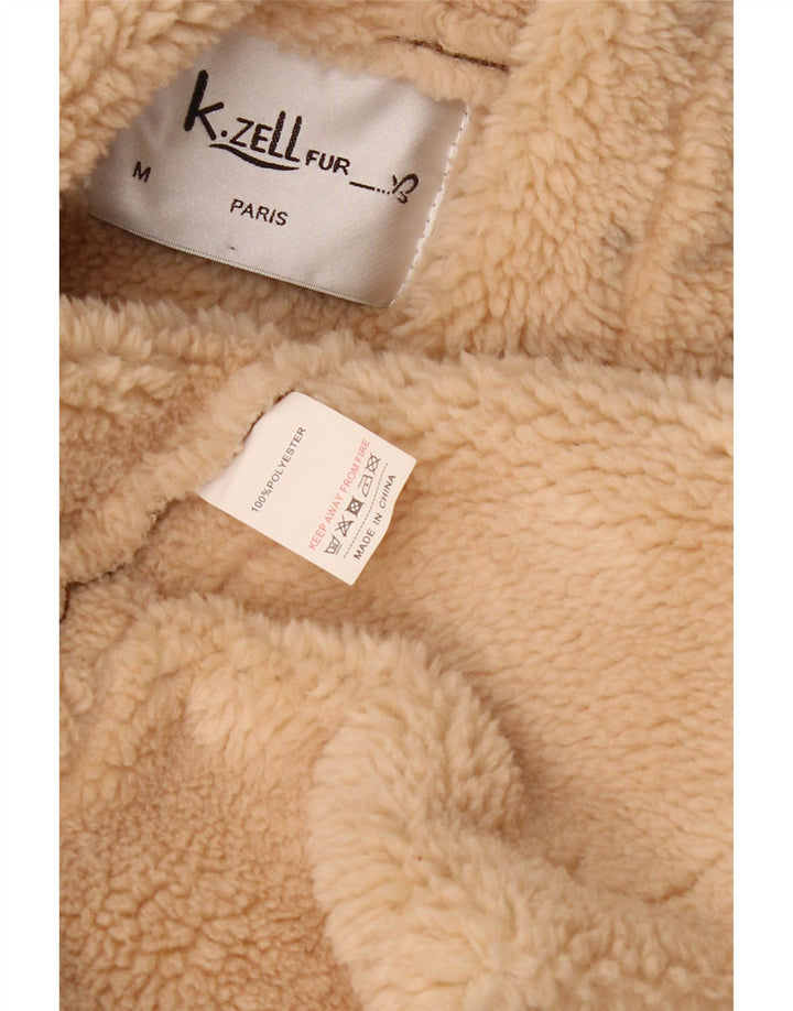 K. ZELL Manteau Sherpa coupe ample pour femme UK 14 Marron moyen géométrique