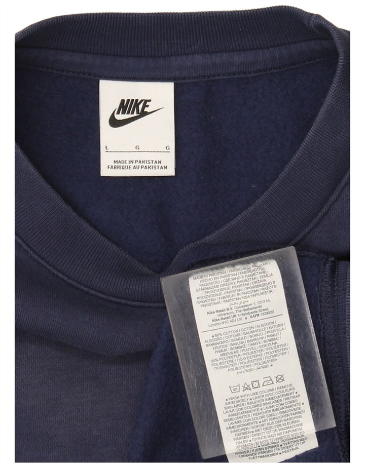 Nike Sweat-shirt pour homme en coton bleu marine Taille L