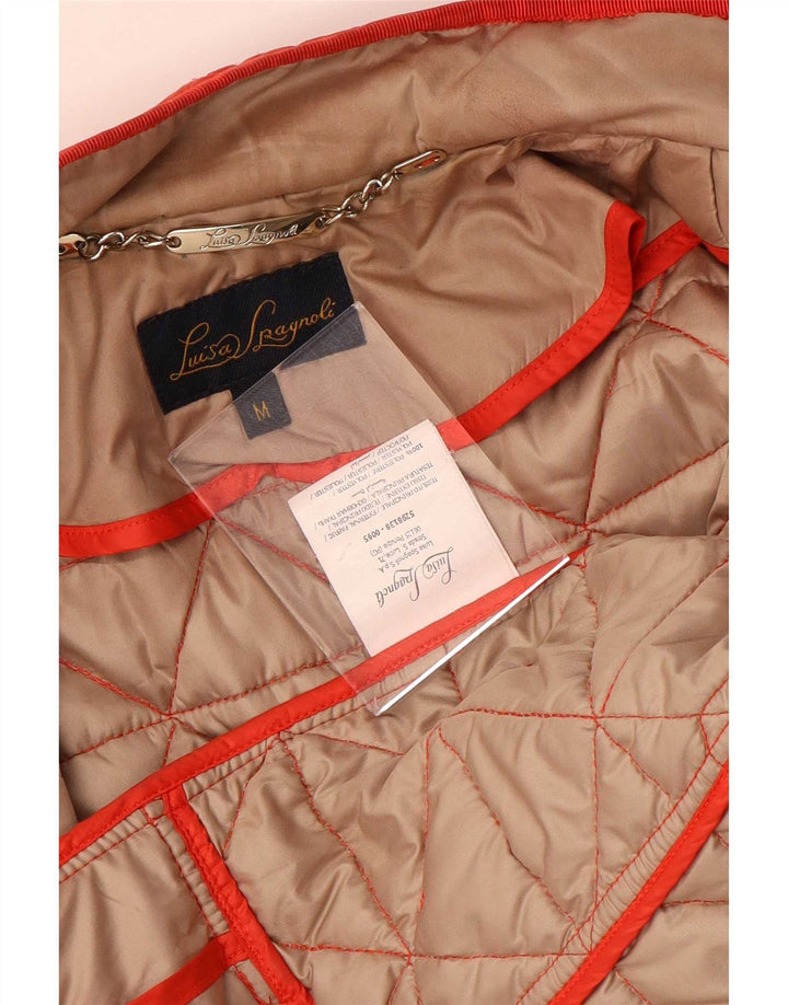 Luisa Spagnoli Veste matelassée pour femme UK 14 Polyester rouge moyen