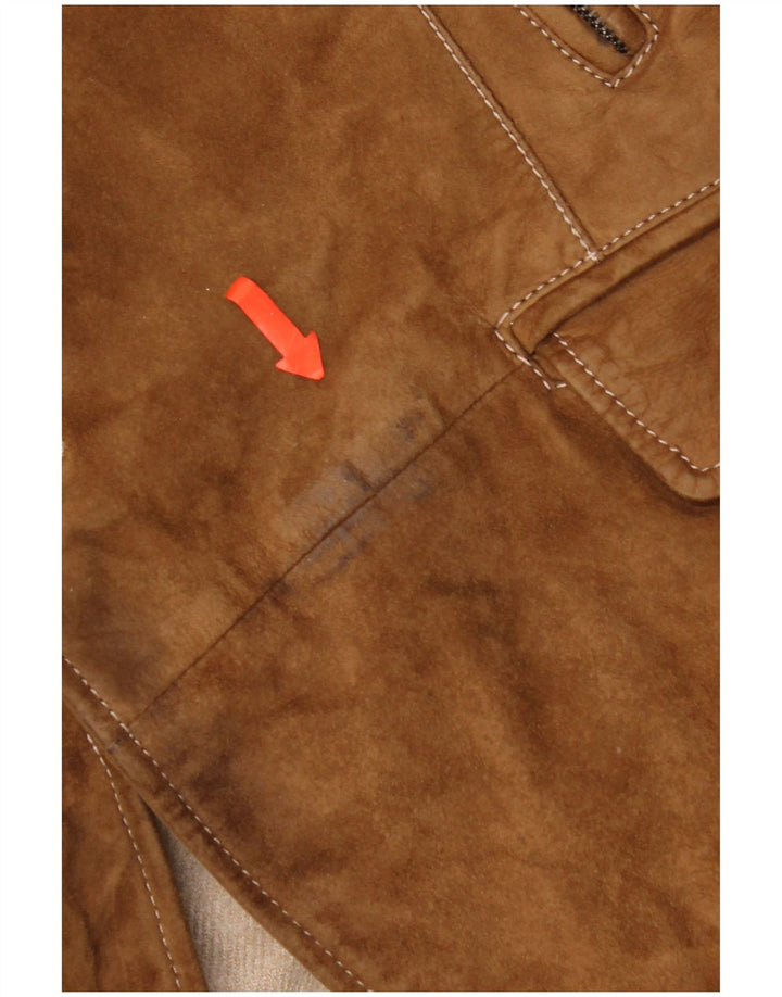 veste en daim homme vintage taille 60 3XL cuir marron