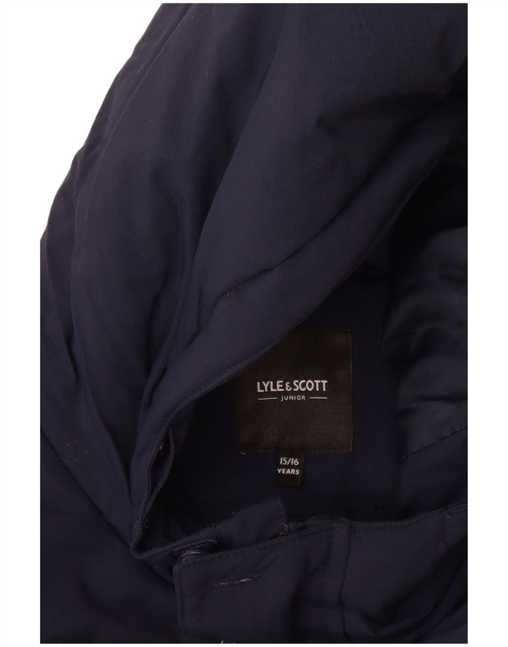 Lyle & Scott Veste matelassée à capuche garçon 15-16 ans Bleu Marine Polyamide