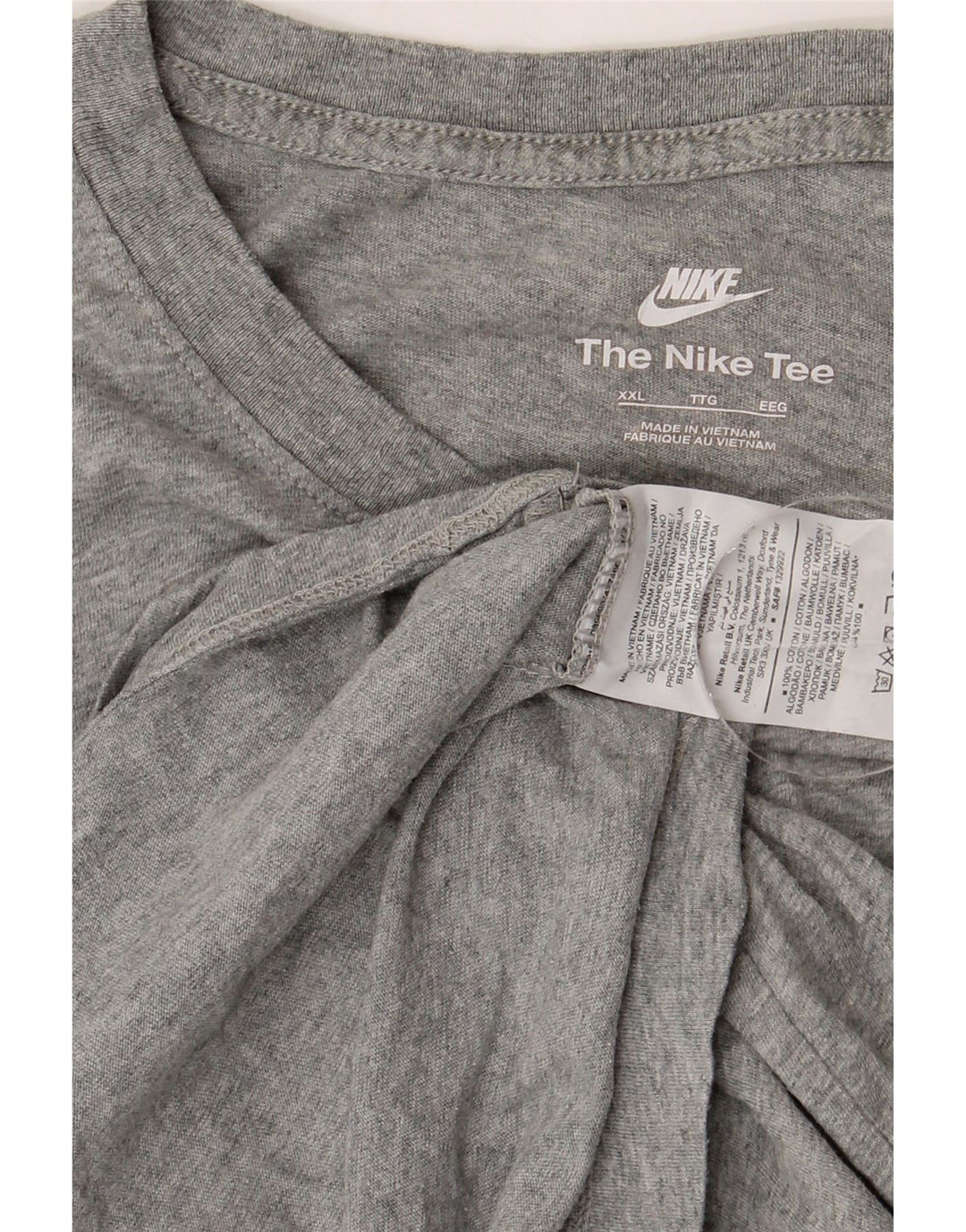 NIKE T-Shirt Homme Top 2XL Gris Moucheté Coton