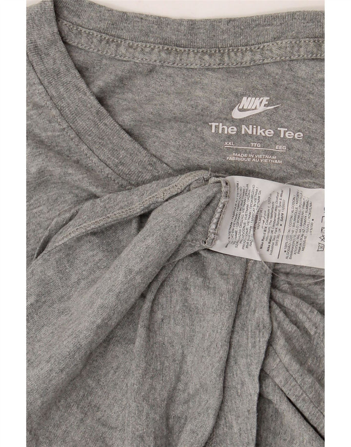 NIKE T-Shirt Homme Top 2XL Gris Moucheté Coton