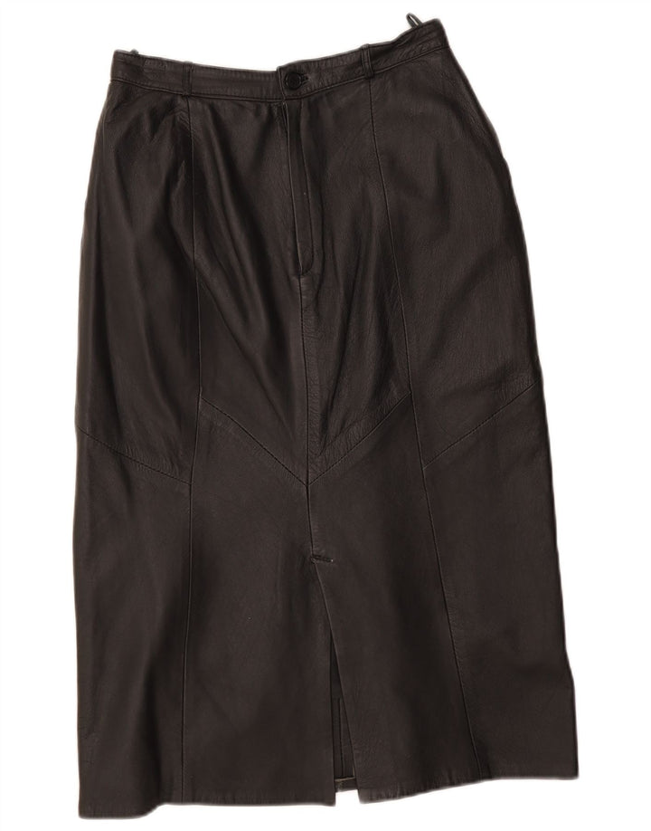 jupe en cuir femme vintage EU 40 Moyen W29 Cuir Noir