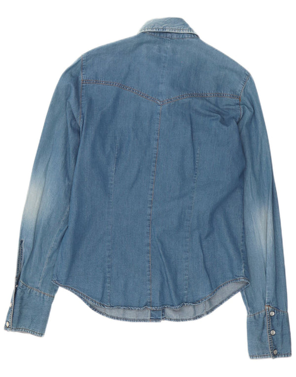 Carrera Chemise en jean pour femme UK 16 Large Bleu Coton