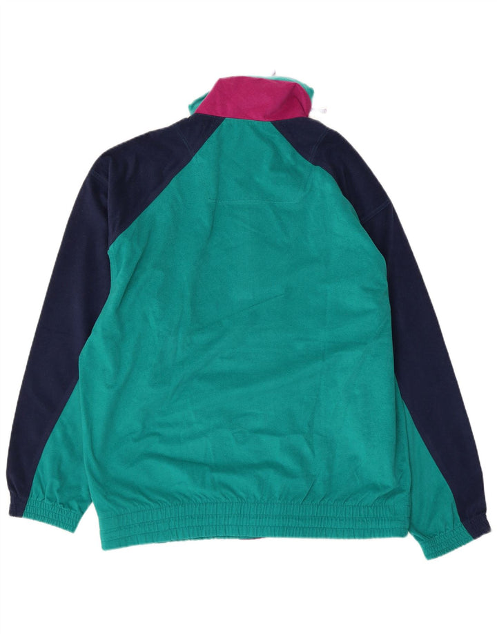 Mello's Veste de survêtement en velours pour hommes, taille L, vert color block