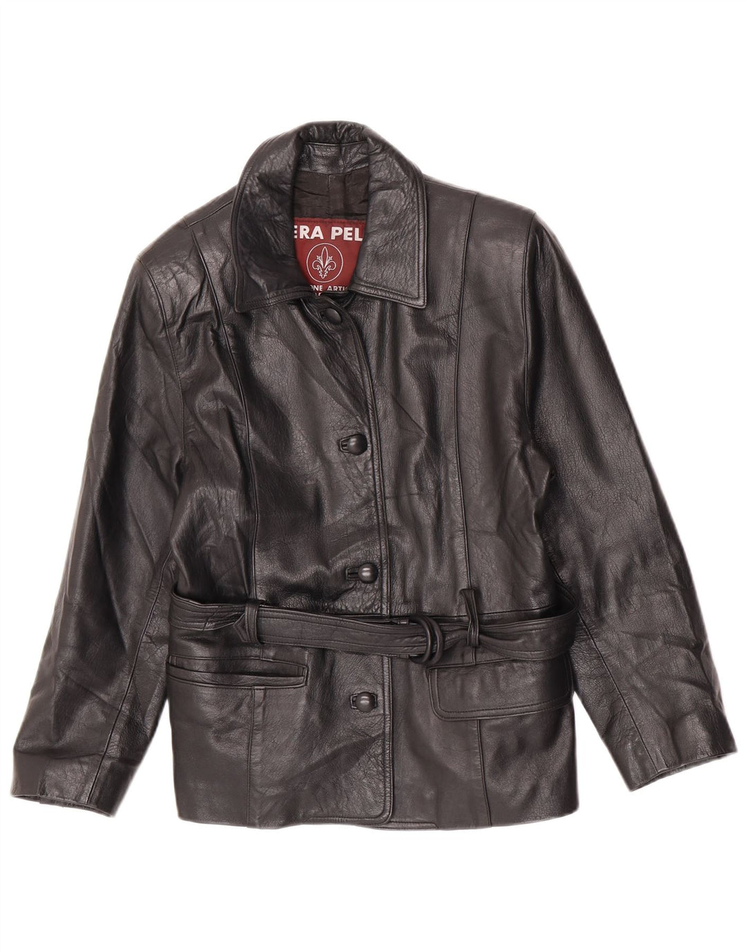 Lavorazione Artigianale Veste en Cuir Femme IT 44 Cuir Noir Moyen