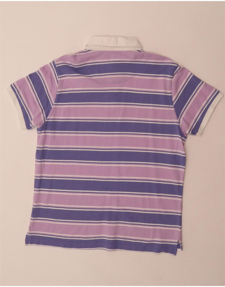 COVERI Polo Homme XL Violet Rayé Coton