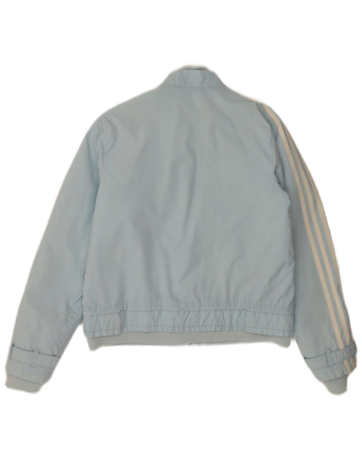 Adidas Veste Bomber Femme UK 10 Petit Bleu Polyester