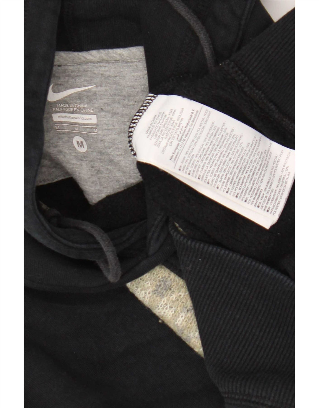 Nike Pull à capuche en coton color block noir moyen pour homme