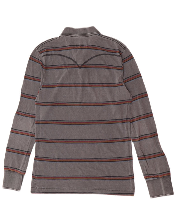 Levi's Polo à Manches Longues Homme Gris Large Coton Rayé