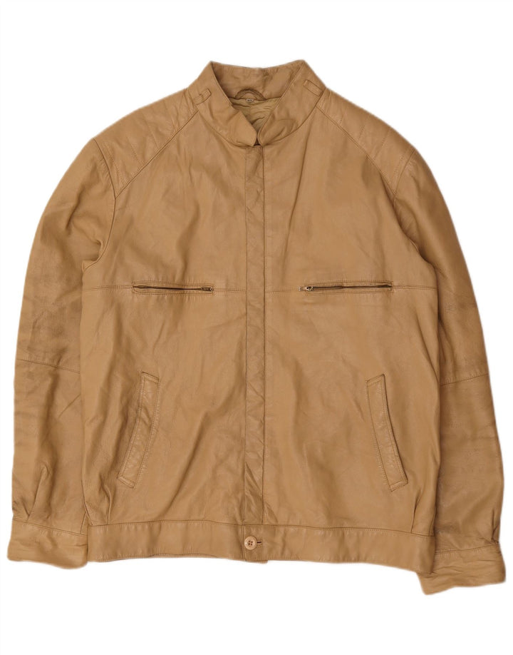 veste en cuir homme vintage IT 52 XL Beige