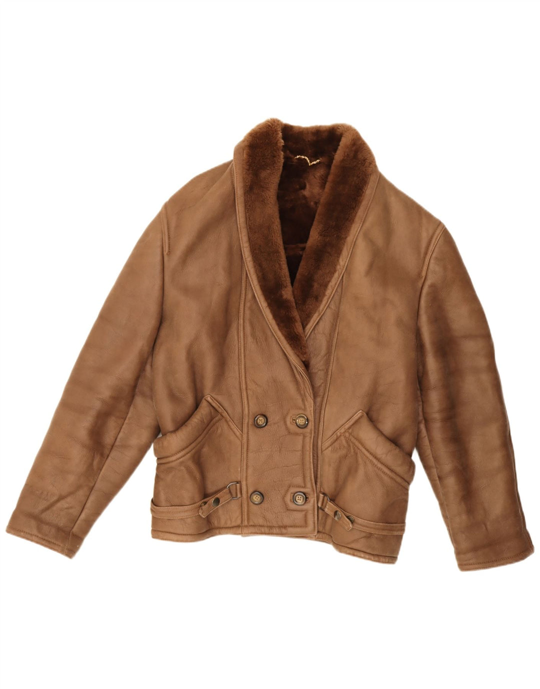 Fibok Veste surdimensionnée en peau de mouton pour femme IT 50 XL Marron