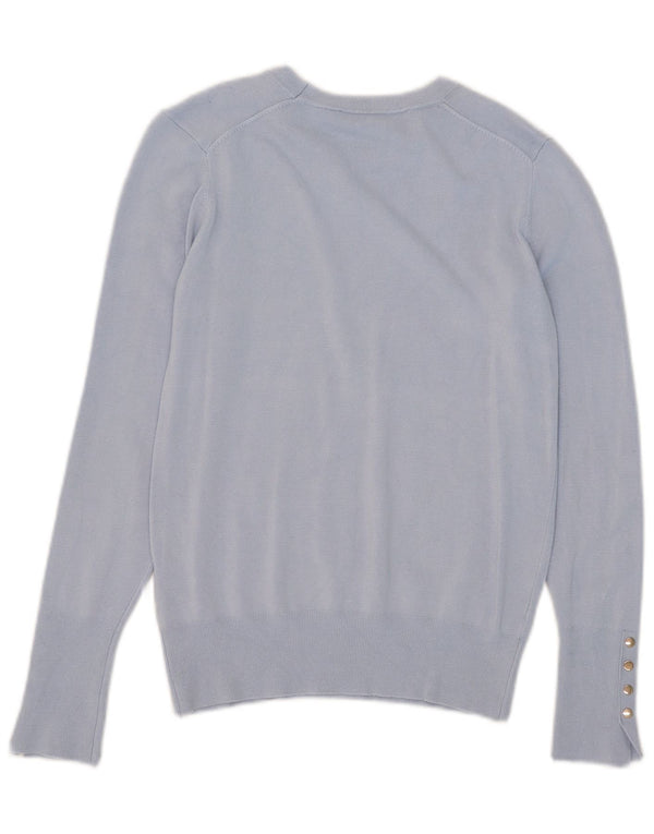 Zara Pull col bateau pour femme UK 12 Bleu moyen Viscose