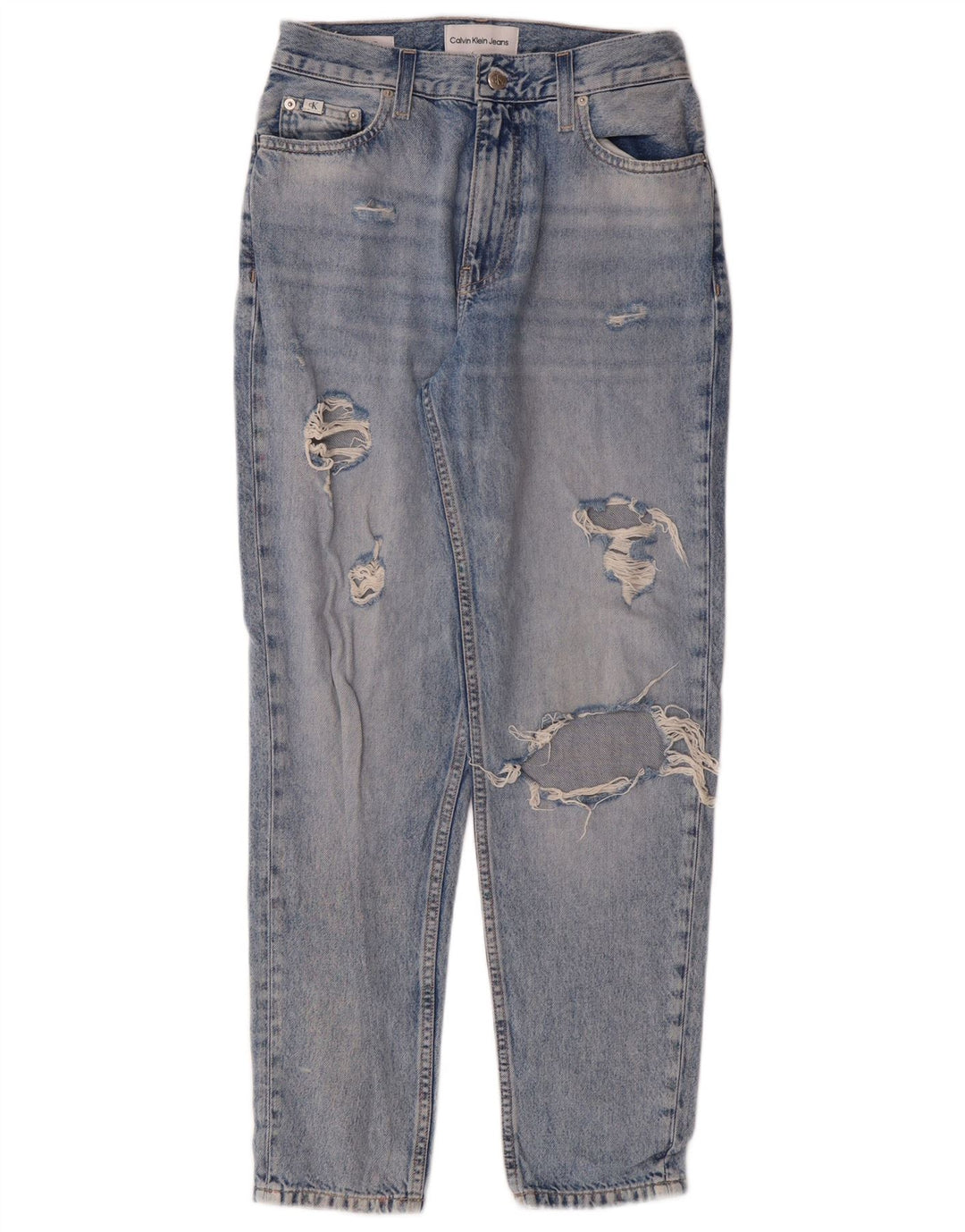 Calvin Klein Jean taille haute effilé pour femme W26 L28 Bleu grunge