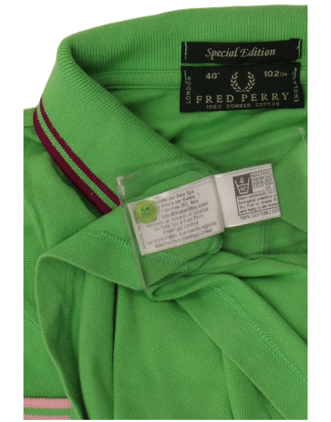 Fred Perry Polo Homme Petit Vert Coton