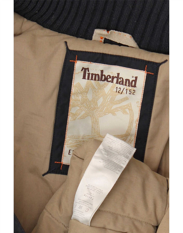 Timberland Blouson Bomber Militaire Garçon 11-12 ans Bleu Marine Polyamide