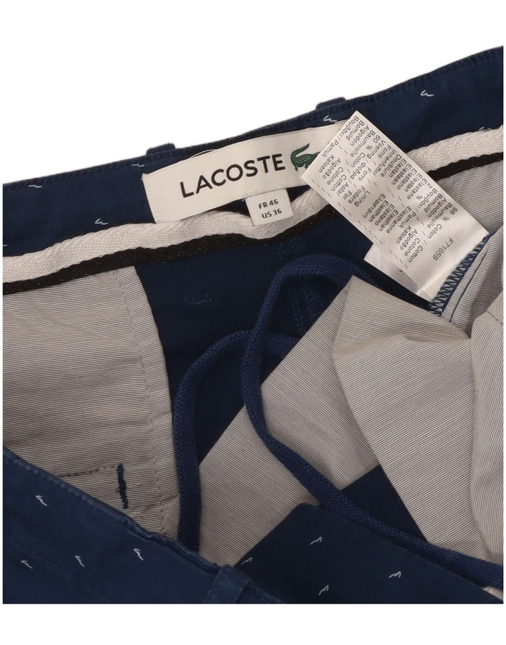 Lacoste Short Chino Homme Taille 46 Large W36 Bleu Marine Coton Tacheté