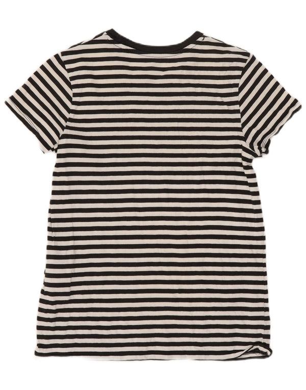 Levi's T-Shirt Femme UK 4 XS Noir Rayé Coton