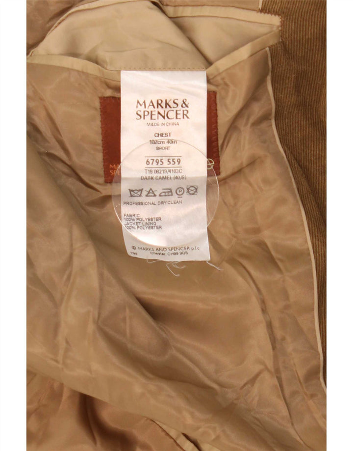 Marks & Spencer Veste blazer en velours côtelé à 3 boutons pour homme UK 40 Beige moyen