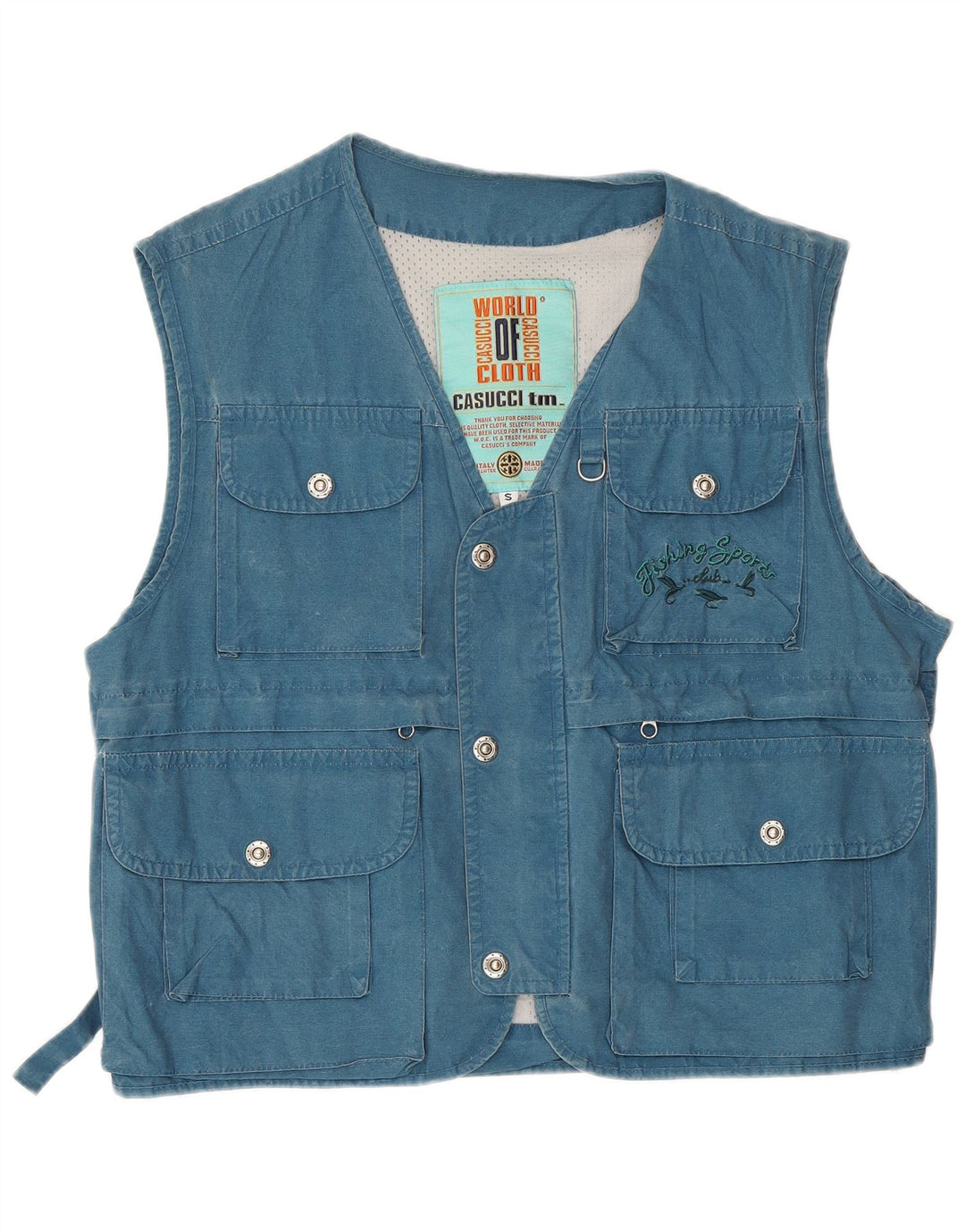 Casucci Gilet utilitaire pour homme UK 36 Petit Bleu Coton