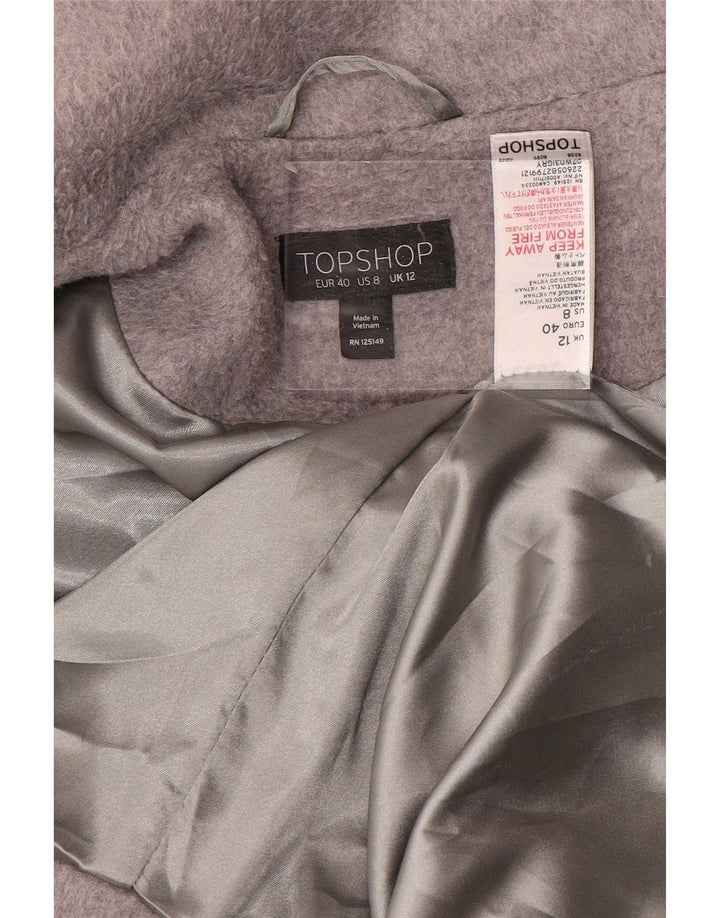 Topshop Manteau surdimensionné pour femme UK 42 Gris moyen Polyester