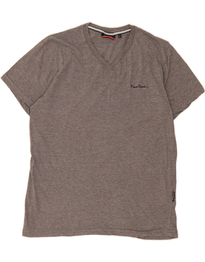 PIERRE CARDIN Mens T-Shirt Top Large Grey Polyester Vintage Pierre Cardin and Second-Hand Pierre Cardin from Messina Hembry 