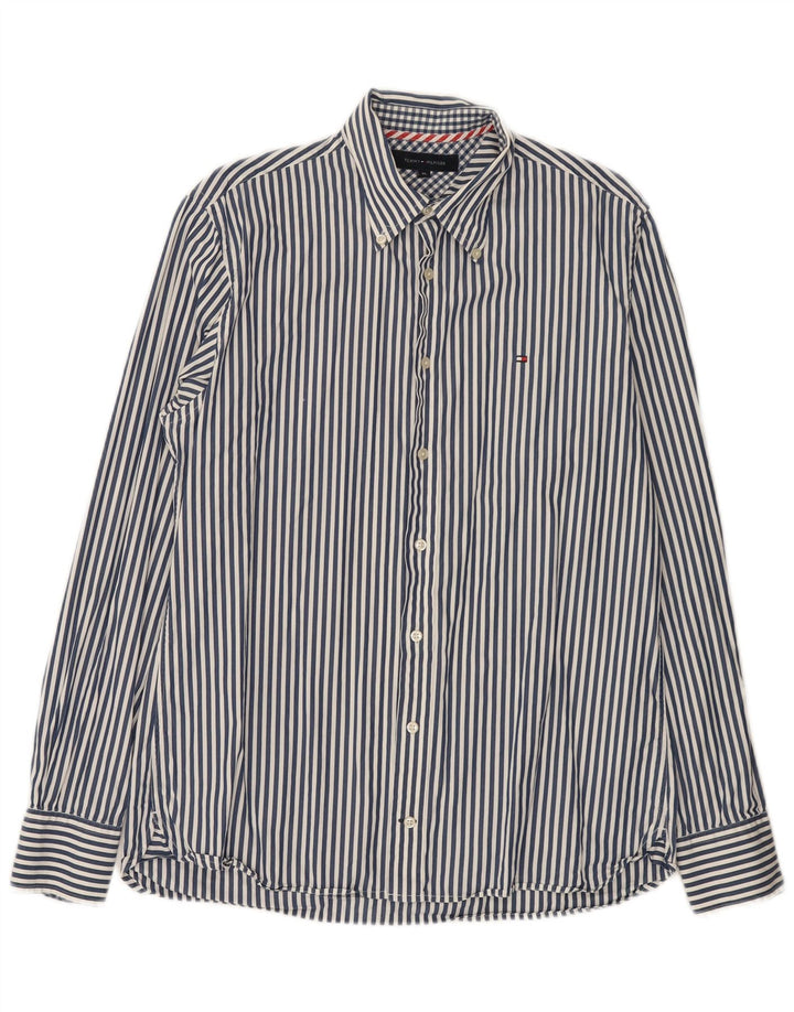 Tommy Hilfiger Chemise Homme Bleu Moyen Rayé Coton