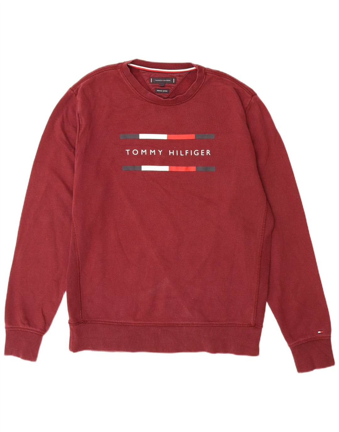 TOMMY HILFIGER Sweat-shirt graphique pour hommes Grand coton bordeaux
