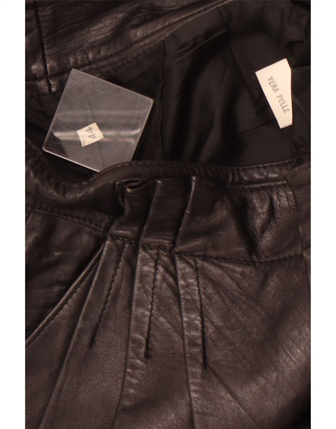 VINTAGE Pantalon en cuir chevillé pour femme IT 44 Medium W26 L26 Cuir noir