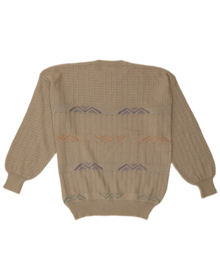 MAPIER Pull à col rond pour homme Large Beige Géométrique