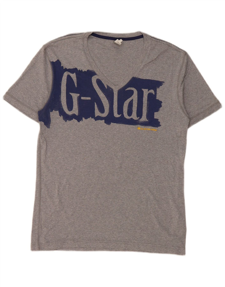 G-Star Homme Graphic T-Shirt Top XL Gris Moucheté Coton