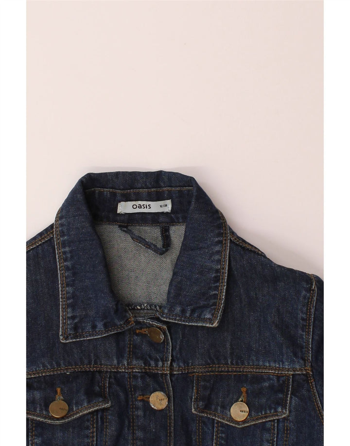 OASIS Womens Crop Denim Jacket UK 12 Medium Blue Vintage Oasis and Second-Hand Oasis from Messina Hembry 