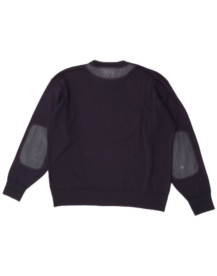 Blue Drake Pull graphique à col rond pour homme Taille L Bleu marine