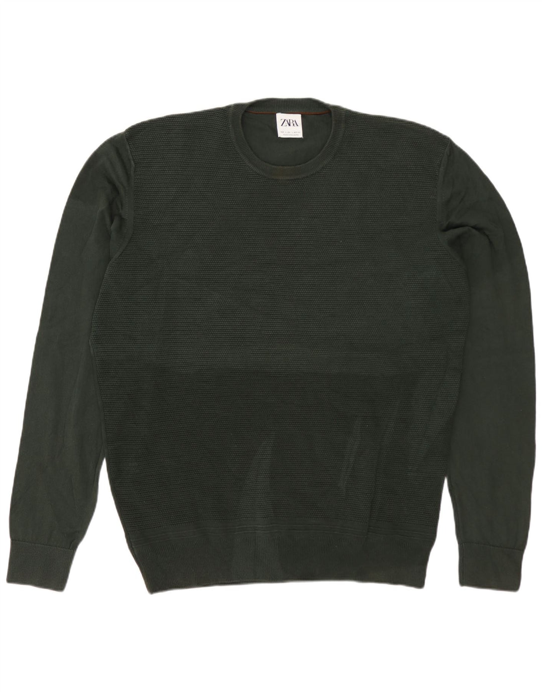 ZARA Pull ras du cou pour homme, grand vert