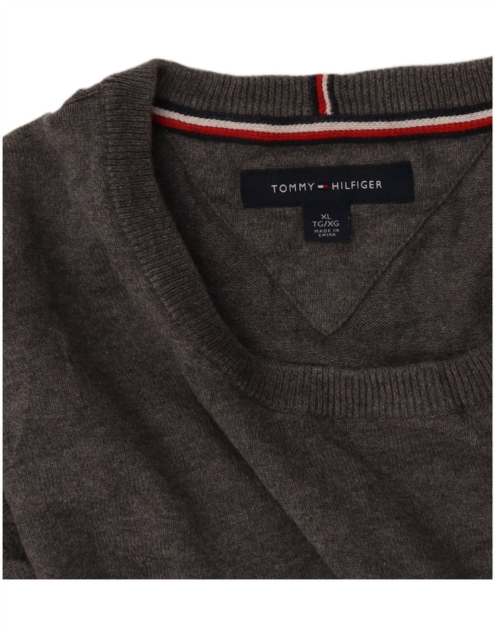 Tommy Hilfiger Pull à col rond pour homme XL Gris