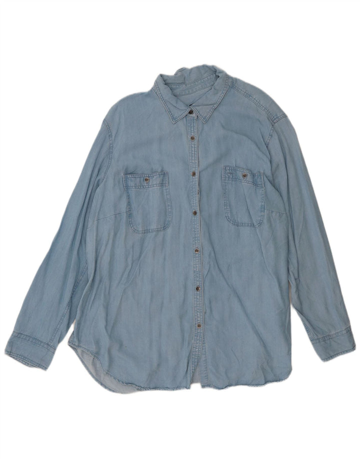Chaps Chemise en jean pour femme UK 20 2XL Bleu Lyocell