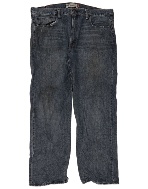Levi's Jean droit 569 coupe ample effet vieilli W38 L32 homme bleu coton