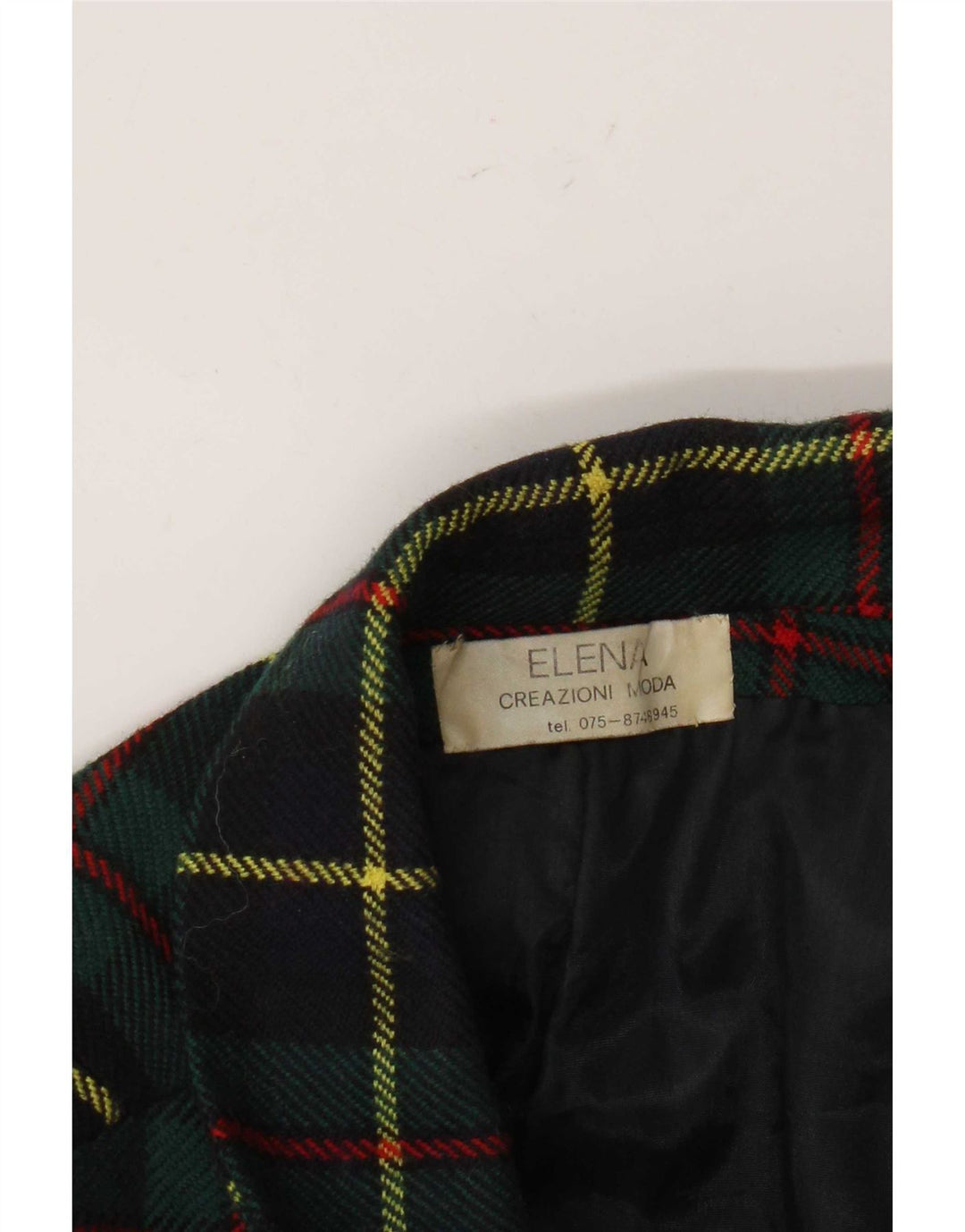 vintage Femme 2 Bouton Blazer Veste UK 16 Grand Chèque Vert
