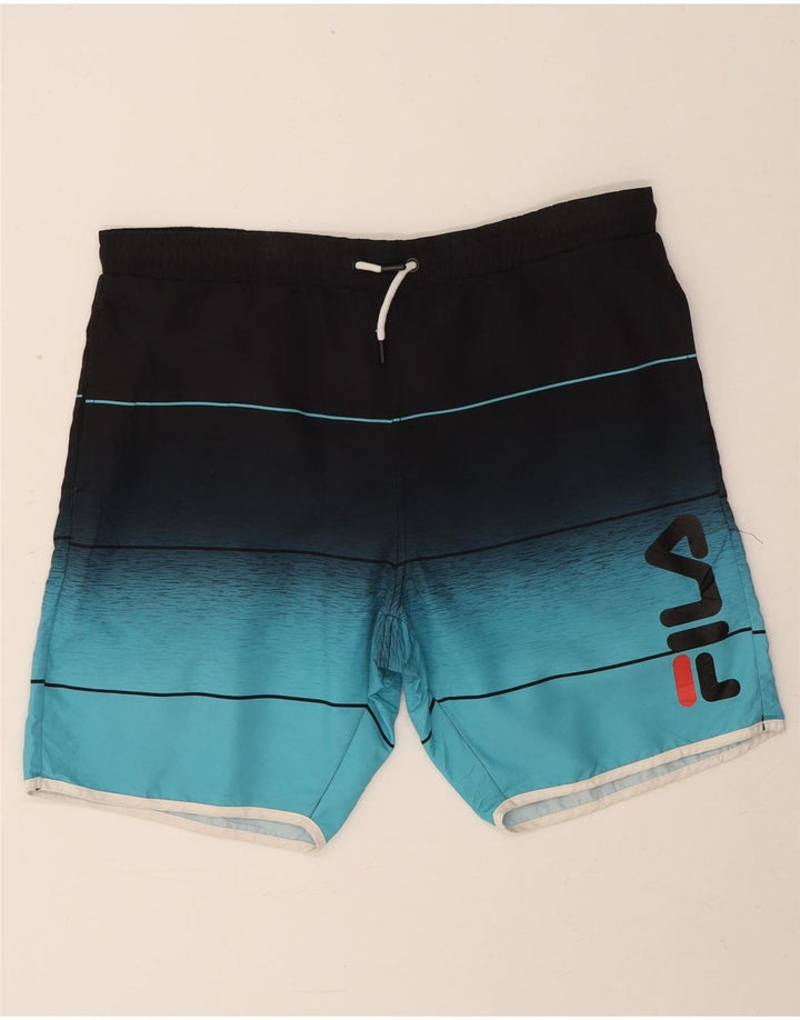 Fila Short de Bain Graphic Homme Bleu Moyen Polyester Colorblock